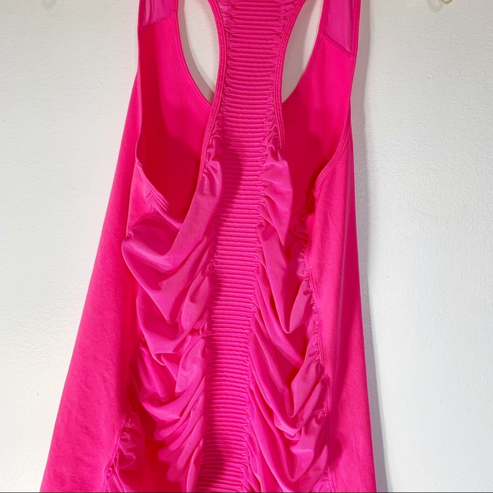 Athleta Hot Pink Racerback Tank With Rouching - Picture 3 of 4